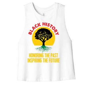 Honoring Past Inspiring Future Black History Month Gift Women's Racerback Cropped Tank