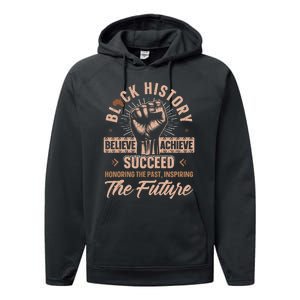 Honoring Past Inspiring Future Black History Month Performance Fleece Hoodie