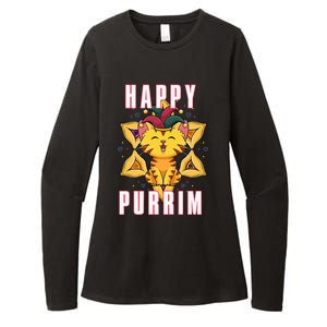 Happy Purrim Jewish Holiday Purim Womens CVC Long Sleeve Shirt