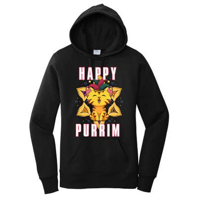 Happy Purrim Jewish Holiday Purim Women's Pullover Hoodie