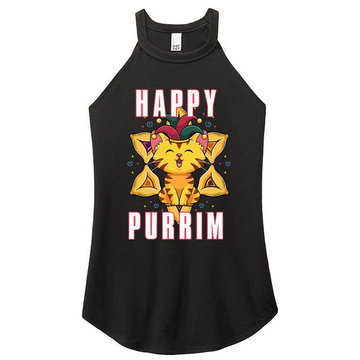 Happy Purrim Jewish Holiday Purim Women's Perfect Tri Rocker Tank