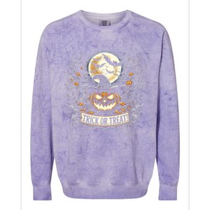 Halloween Pumpkin Jack O Lantern Trick Or Treat Cute Gift Colorblast Crewneck Sweatshirt