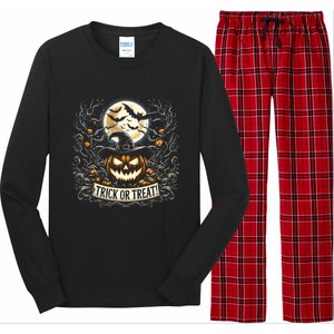 Halloween Pumpkin Jack O Lantern Trick Or Treat Cute Gift Long Sleeve Pajama Set