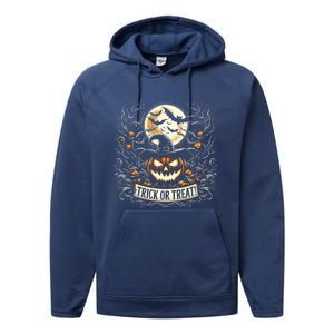 Halloween Pumpkin Jack O Lantern Trick Or Treat Cute Gift Performance Fleece Hoodie