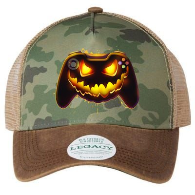 Halloween Pumpkin Jack O Lantern Face Video Game Controller Legacy Tie Dye Trucker Hat