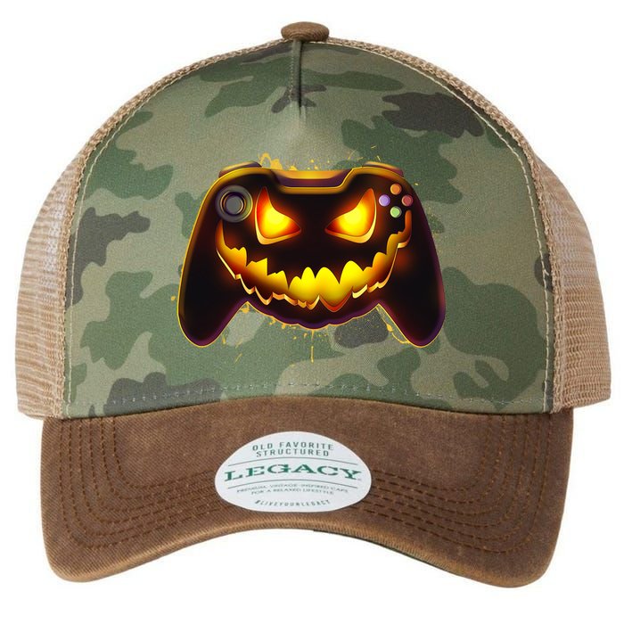 Halloween Pumpkin Jack O Lantern Face Video Game Controller Legacy Tie Dye Trucker Hat
