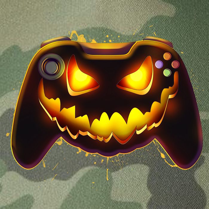 Halloween Pumpkin Jack O Lantern Face Video Game Controller Legacy Tie Dye Trucker Hat