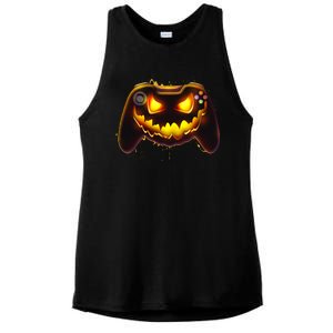 Halloween Pumpkin Jack O Lantern Face Video Game Controller Ladies PosiCharge Tri-Blend Wicking Tank