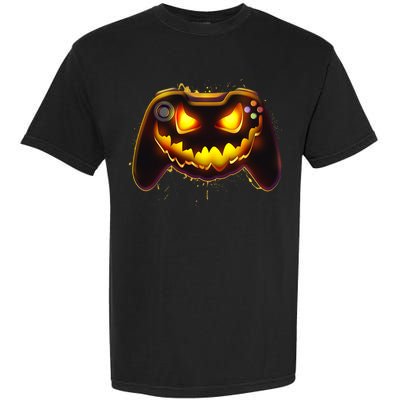 Halloween Pumpkin Jack O Lantern Face Video Game Controller Garment-Dyed Heavyweight T-Shirt