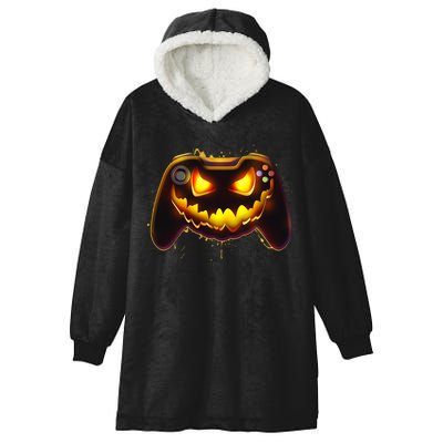 Halloween Pumpkin Jack O Lantern Face Video Game Controller Hooded Wearable Blanket