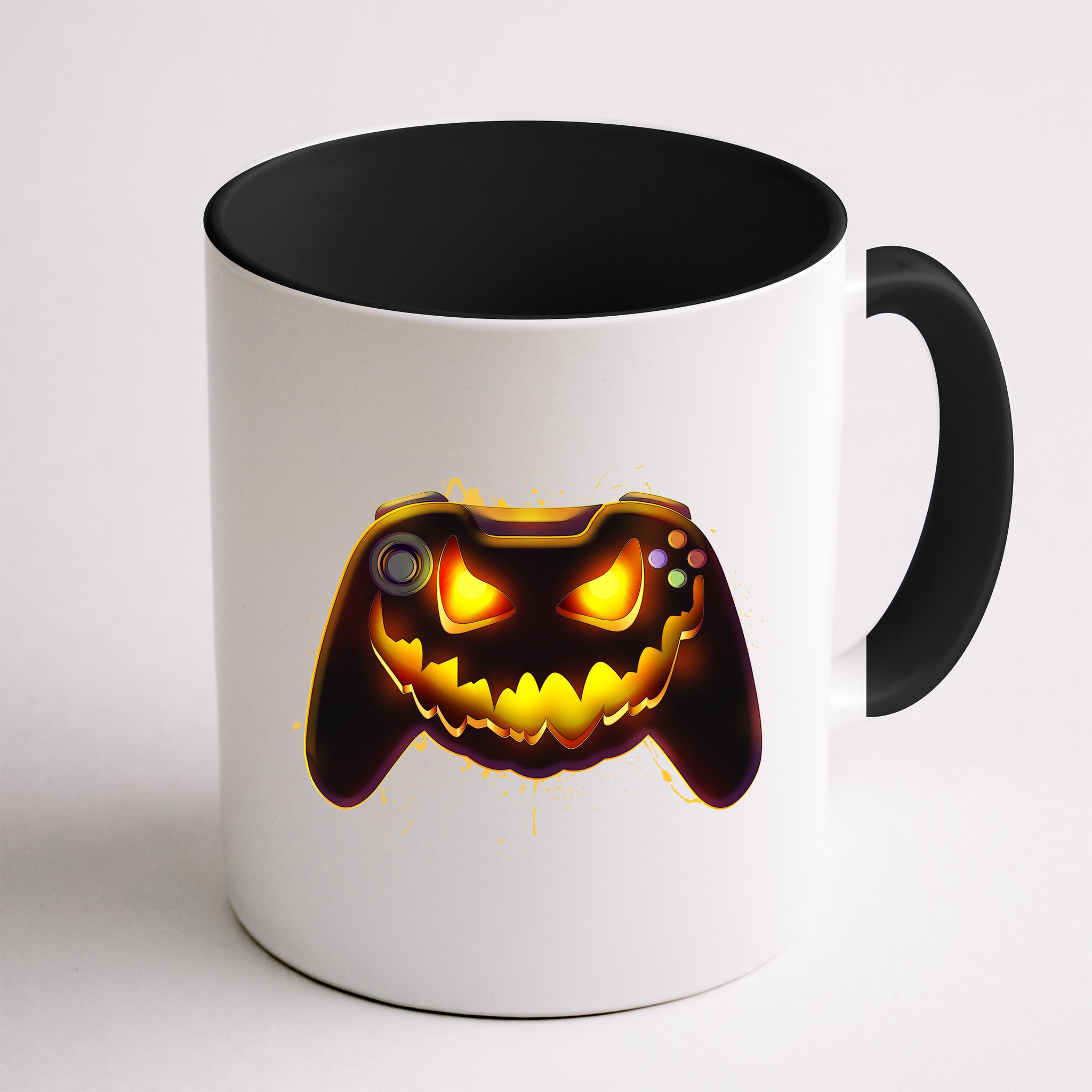 Halloween Pumpkin Jack O Lantern Face Video Game Controller Mug