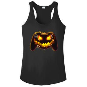 Halloween Pumpkin Jack O Lantern Face Video Game Controller Ladies PosiCharge Competitor Racerback Tank