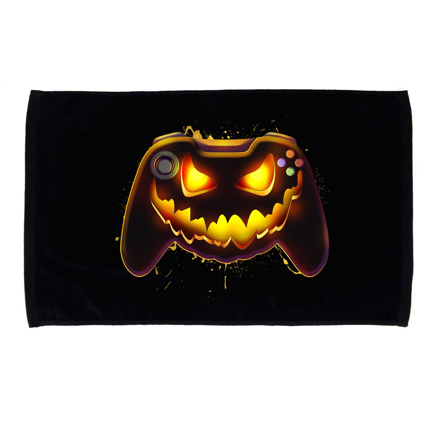 Halloween Pumpkin Jack O Lantern Face Video Game Controller Microfiber Hand Towel