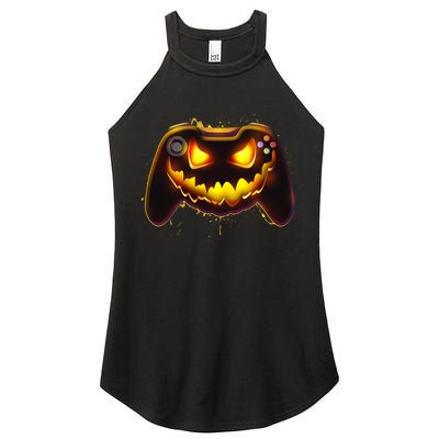 Halloween Pumpkin Jack O Lantern Face Video Game Controller Women's Perfect Tri Rocker Tank