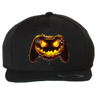 Halloween Pumpkin Jack O Lantern Face Video Game Controller Wool Snapback Cap