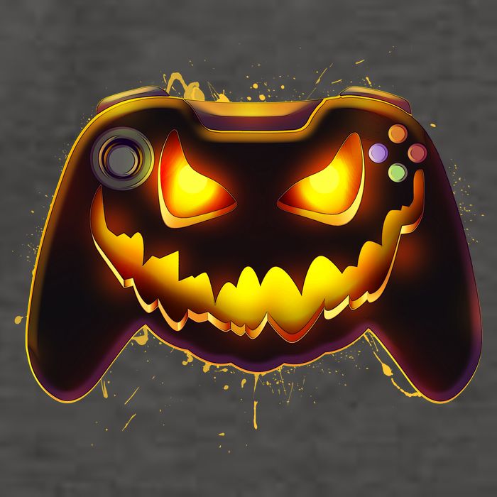 Halloween Pumpkin Jack O Lantern Face Video Game Controller Vector Backpack