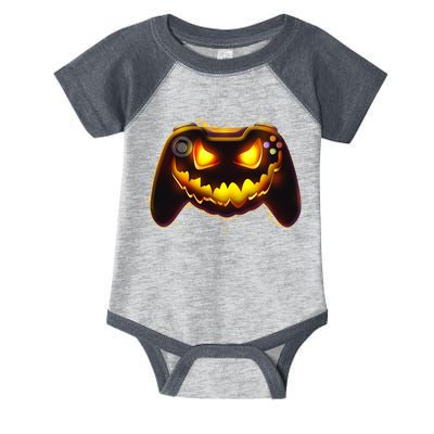 Halloween Pumpkin Jack O Lantern Face Video Game Controller Infant Baby Jersey Bodysuit