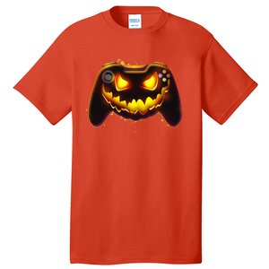 Halloween Pumpkin Jack O Lantern Face Video Game Controller Tall T-Shirt