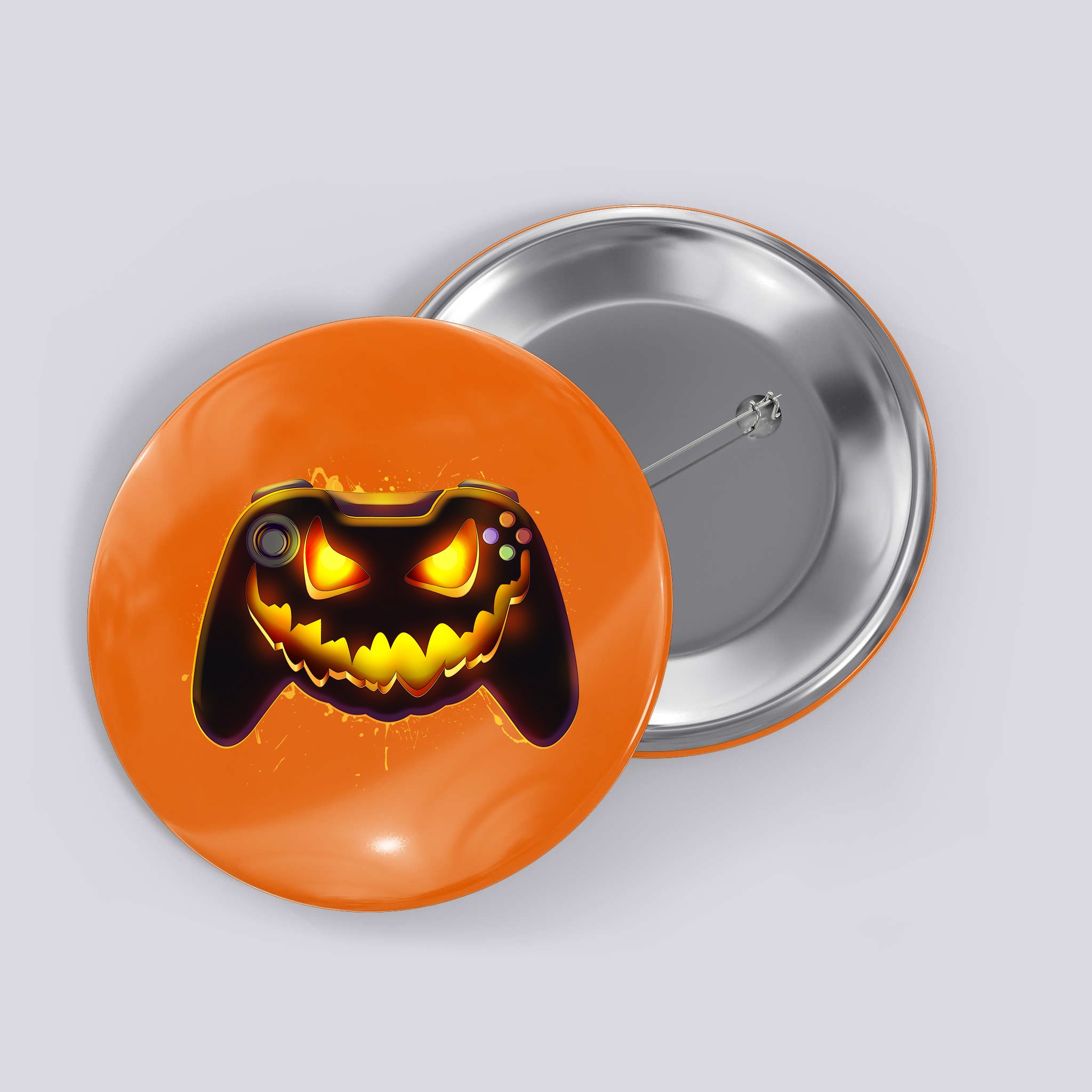 Halloween Pumpkin Jack O Lantern Face Video Game Controller Button