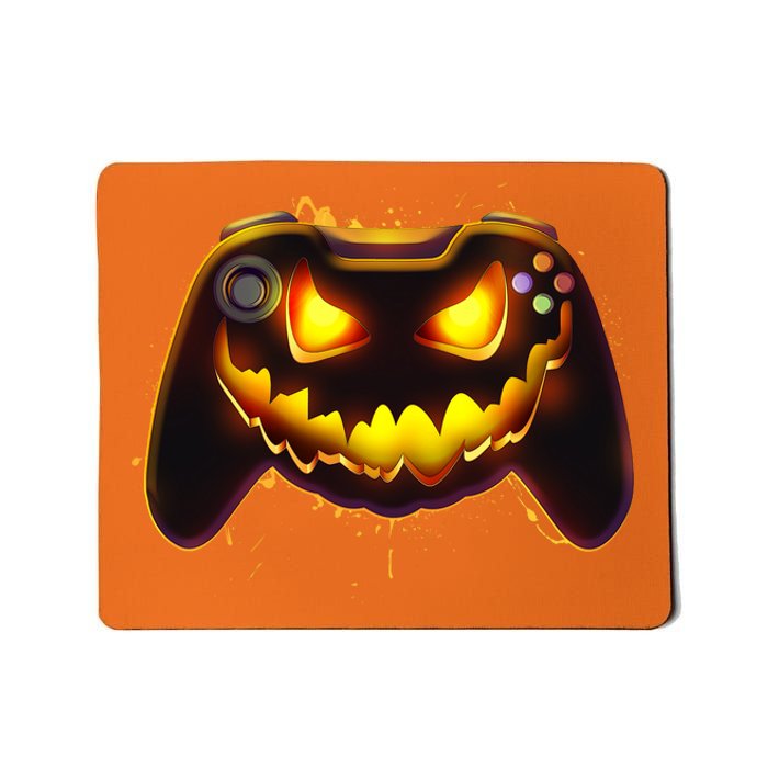 Halloween Pumpkin Jack O Lantern Face Video Game Controller Mousepad