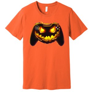 Halloween Pumpkin Jack O Lantern Face Video Game Controller Premium T-Shirt