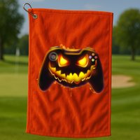 Halloween Pumpkin Jack O Lantern Face Video Game Controller Golf Towel