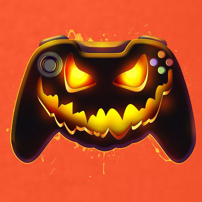 Halloween Pumpkin Jack O Lantern Face Video Game Controller Golf Towel