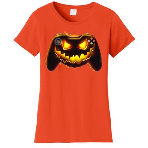 Halloween Pumpkin Jack O Lantern Face Video Game Controller Women's T-Shirt