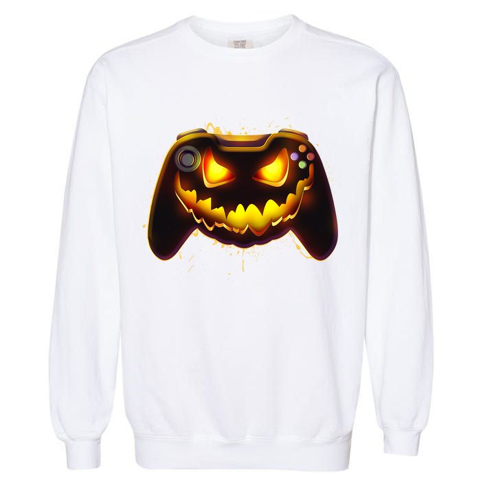 Halloween Pumpkin Jack O Lantern Face Video Game Controller Garment-Dyed Sweatshirt