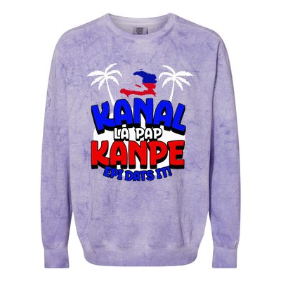 Haiti Pride Kanal Pap Kanpe Haitian Creole Heritage 1804 Map Colorblast Crewneck Sweatshirt