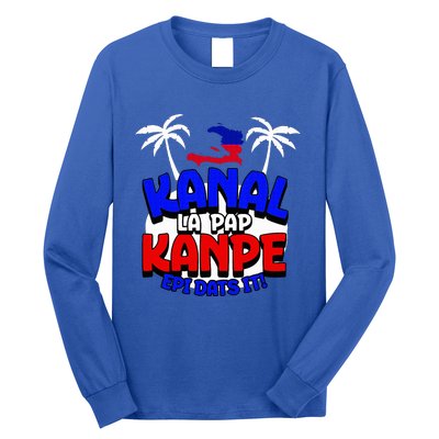 Haiti Pride Kanal Pap Kanpe Haitian Creole Heritage 1804 Map Long Sleeve Shirt