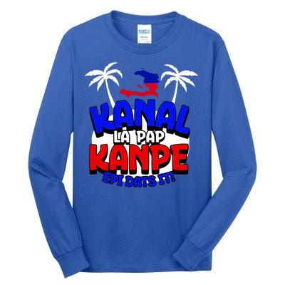 Haiti Pride Kanal Pap Kanpe Haitian Creole Heritage 1804 Map Tall Long Sleeve T-Shirt