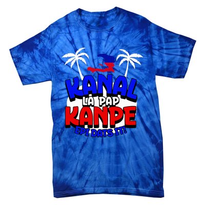 Haiti Pride Kanal Pap Kanpe Haitian Creole Heritage 1804 Map Tie-Dye T-Shirt