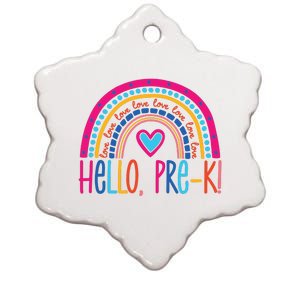 Hello Pre K First Day Of School Ceramic Star Ornament