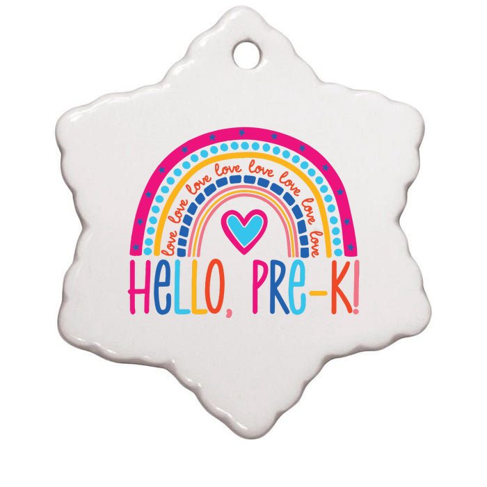 Hello Pre K First Day Of School Ceramic Star Ornament