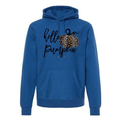 Hello Pumpkin Leopard Thanksgiving Halloween Fall Meaningful Gift Premium Hoodie