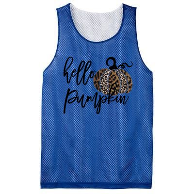 Hello Pumpkin Leopard Thanksgiving Halloween Fall Meaningful Gift Mesh Reversible Basketball Jersey Tank