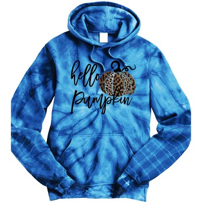 Hello Pumpkin Leopard Thanksgiving Halloween Fall Meaningful Gift Tie Dye Hoodie