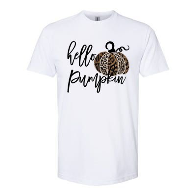 Hello Pumpkin Leopard Thanksgiving Halloween Fall Meaningful Gift Softstyle CVC T-Shirt