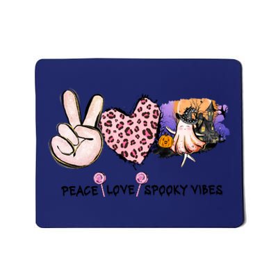 Halloween Peace Love Spooky Vibes Ghost Groovy Vintage Retro Mousepad