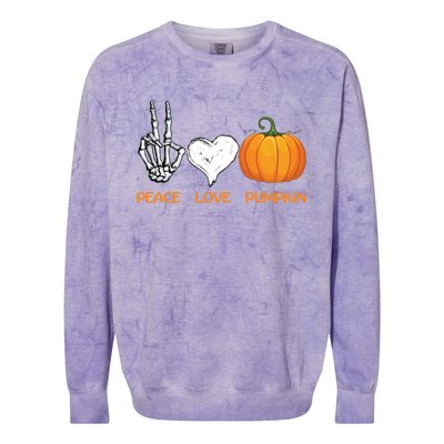 Halloween Peace Love Pumpkin Cute Fall Halloween Gift Colorblast Crewneck Sweatshirt