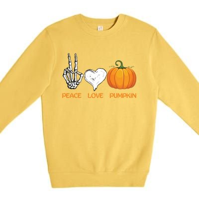 Halloween Peace Love Pumpkin Cute Fall Halloween Gift Premium Crewneck Sweatshirt