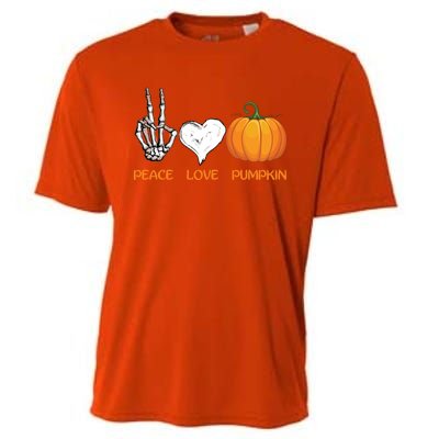 Halloween Peace Love Pumpkin Cute Fall Halloween Gift Cooling Performance Crew T-Shirt