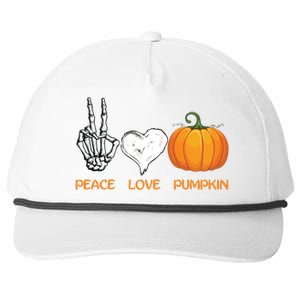 Halloween Peace Love Pumpkin Cute Fall Halloween Gift Snapback Five-Panel Rope Hat