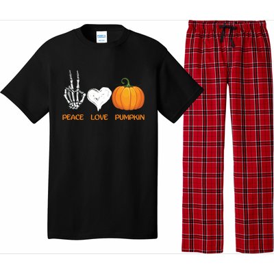 Halloween Peace Love Pumpkin Cute Fall Halloween Gift Pajama Set