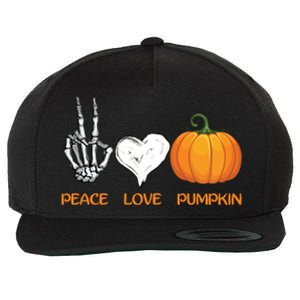 Halloween Peace Love Pumpkin Cute Fall Halloween Gift Wool Snapback Cap