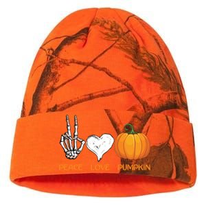 Halloween Peace Love Pumpkin Cute Fall Halloween Gift Kati Licensed 12" Camo Beanie