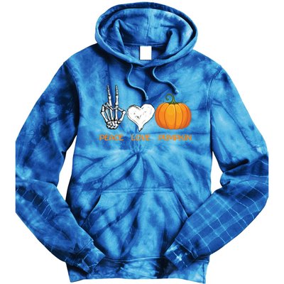 Halloween Peace Love Pumpkin Cute Fall Halloween Gift Tie Dye Hoodie