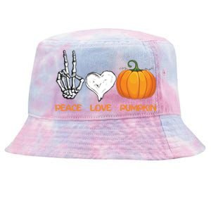 Halloween Peace Love Pumpkin Cute Fall Halloween Gift Tie-Dyed Bucket Hat