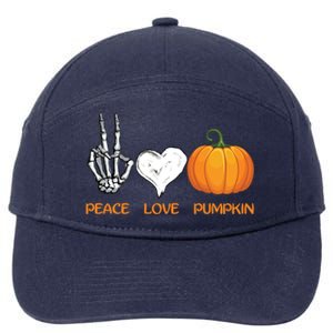 Halloween Peace Love Pumpkin Cute Fall Halloween Gift 7-Panel Snapback Hat